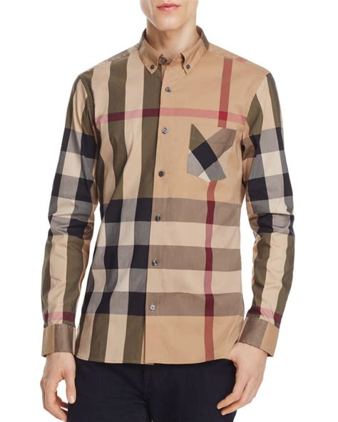 burberry thornaby shirt camel|Burberry Thornaby Check Casual Button.